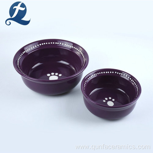 Wholesale Custom Round Dog Cat Dowl Ceramic Feeder